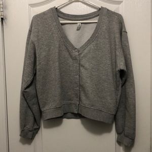 Grey button up cardigan